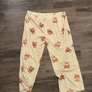 Fuzzy Cream Teddy Bear PJ pants